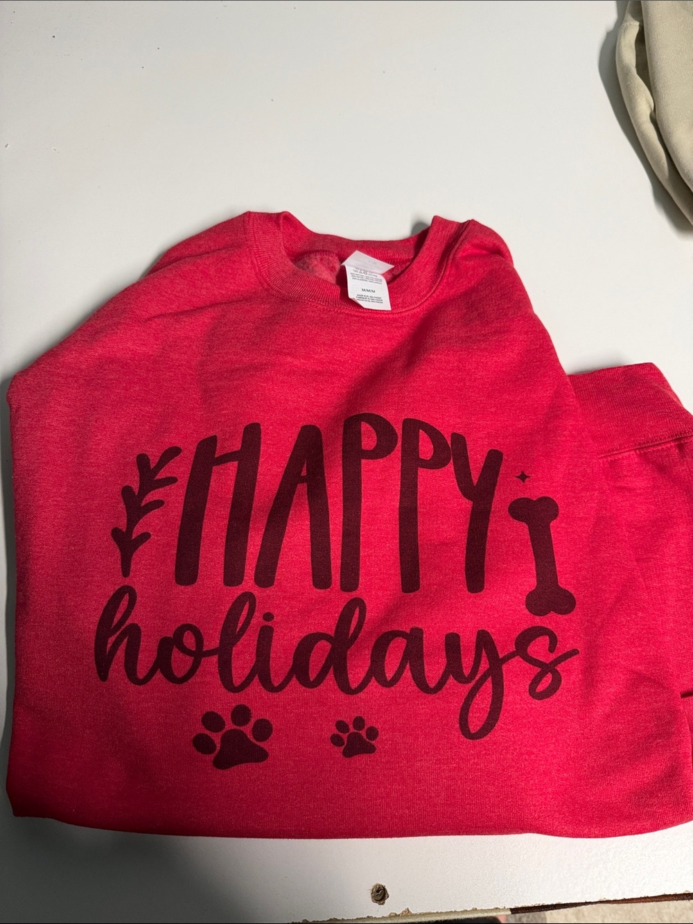 Happy Holidays Red Crewneck Sweatshirt - Unbranded